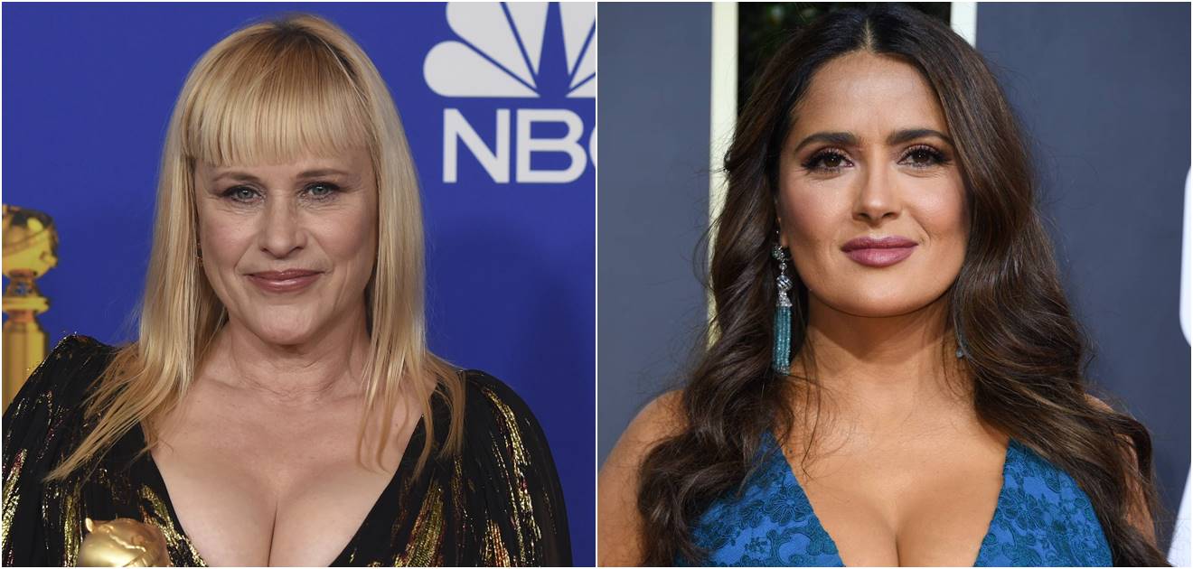 Duelo de escotes: Salma Hayek y Patricia Arquette juntas en el after party de los Golden Globes