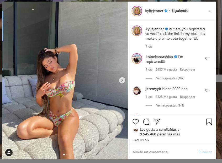 El candente bikini de Kylie Jenner incrementa de forma sorprendente el número de votos en EU