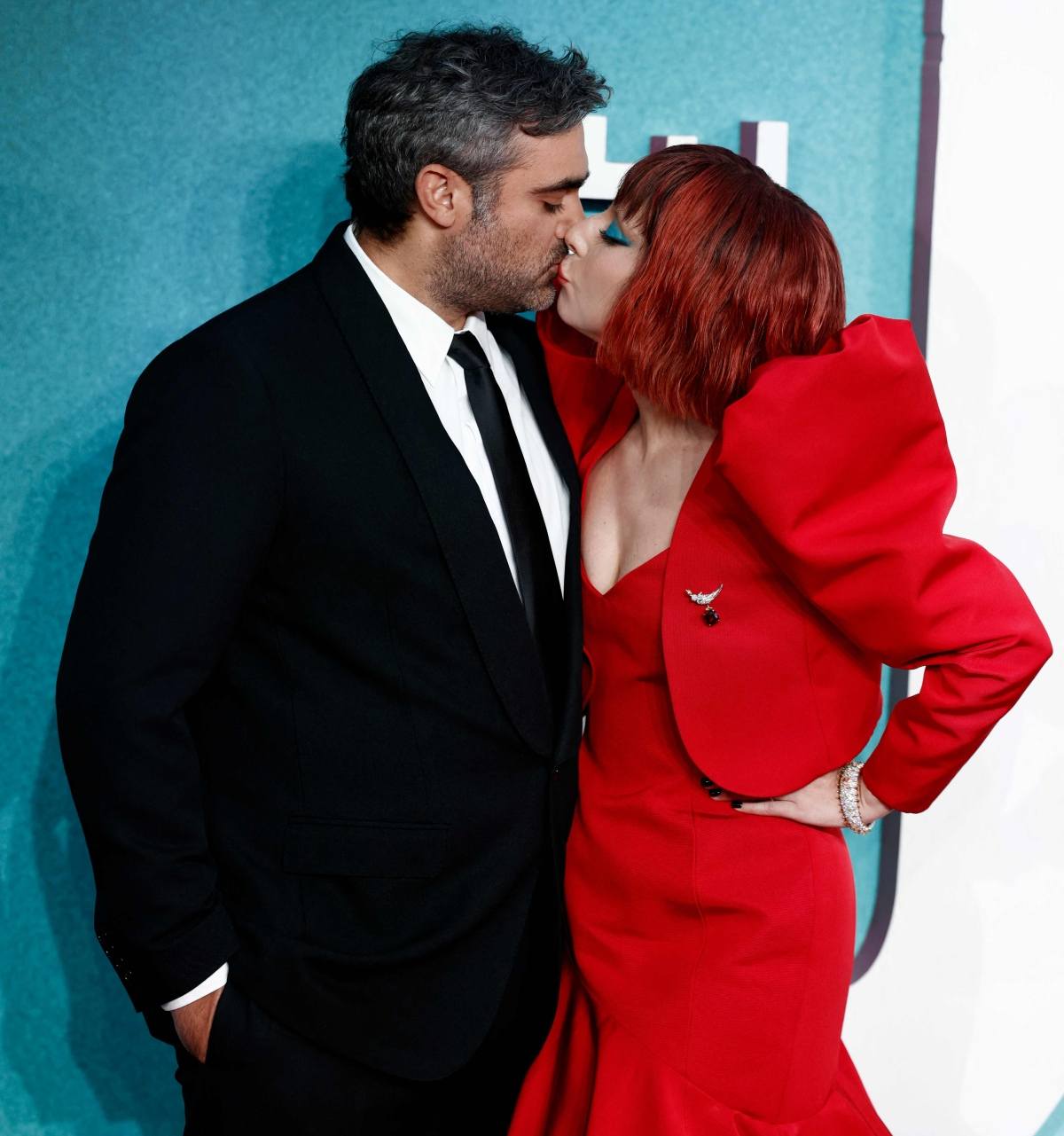 Lady Gaga y su prometido, Michael Polansky, durante la premiere de 'Joker: Folie A Deux', en Londres / Foto: AP