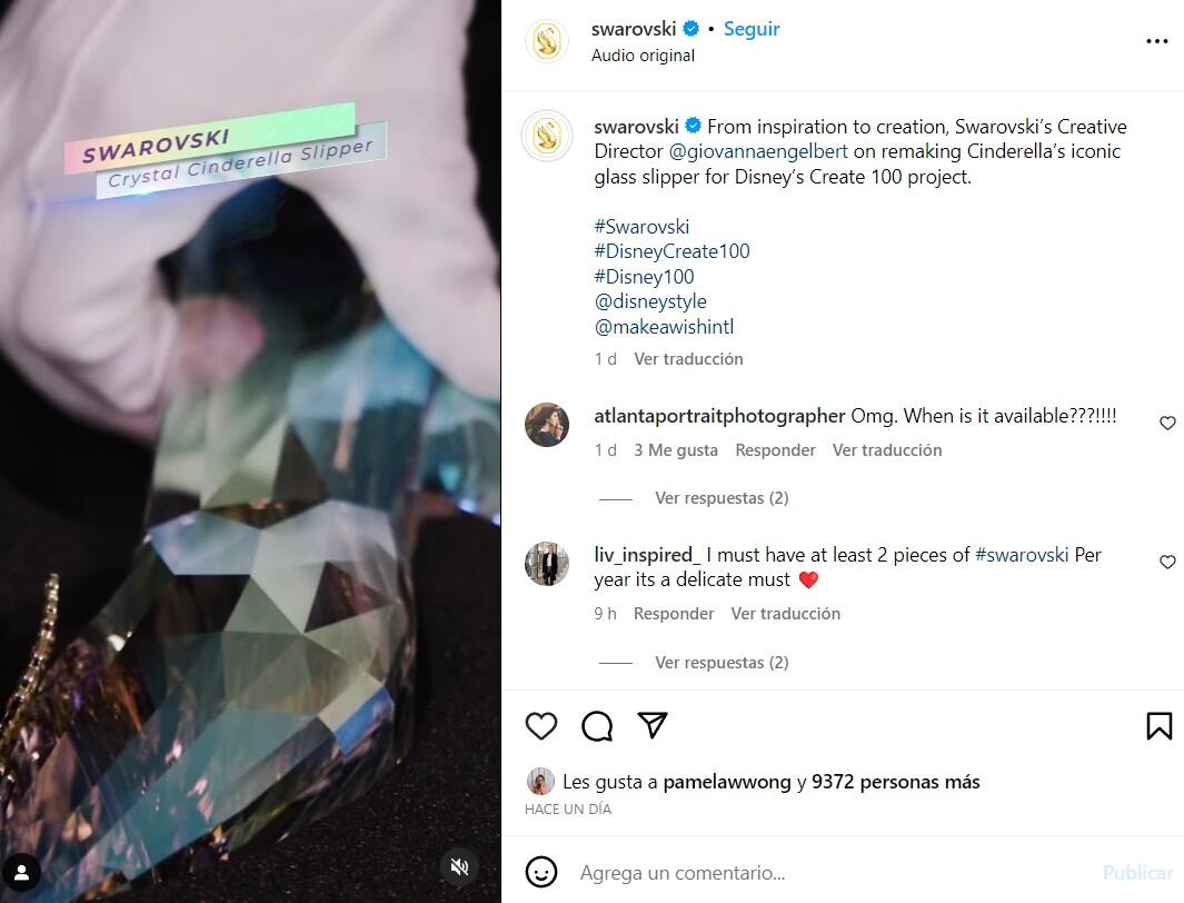 La zapatilla de cristal de La Cenicienta ya es una realidad / Instagram