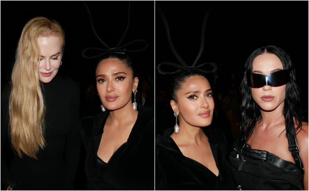 Salma Hayek se reunió con Nicole Kidman y Katy Perry en el desfile de Balenciaga durante la Semana de la Moda de París 2024 / Foto: Getty Images