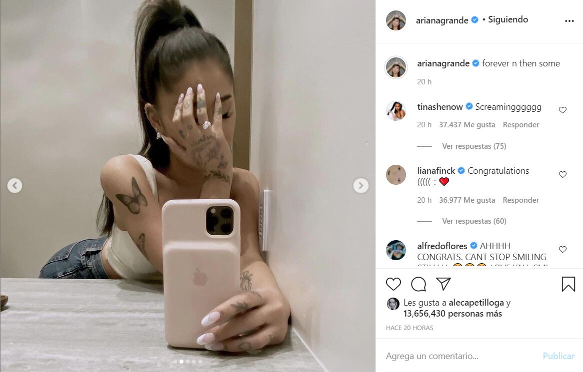 Lo que debes saber del anillo de compromiso de Ariana Grande