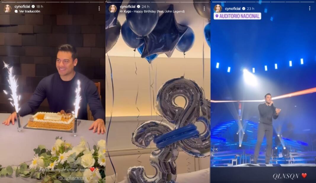 Carlos Rivera en la celebración organizada por su esposa, Cynthia Rodríguez/Instagram.