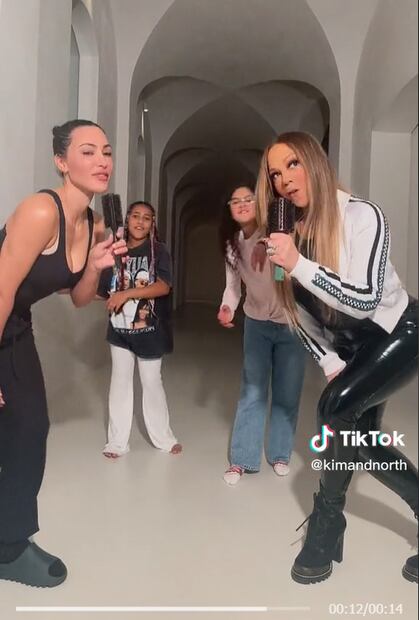 Kim Kardashian y Mariah Carey protagonizan divertido baile junto a sus hijas