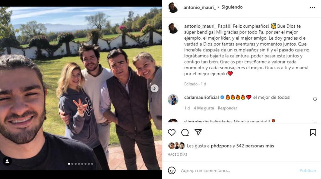 Toño Mauri cumple 58 años a lado de la persona más especial