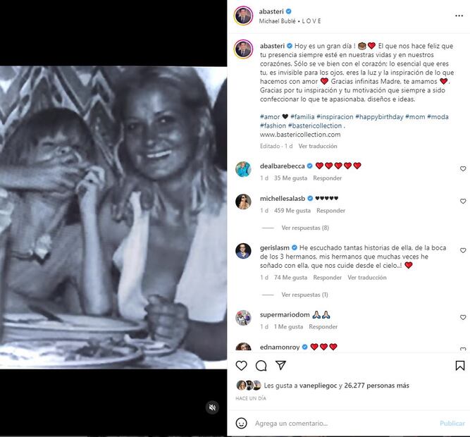 Alejandro Basteri recuerda a Marcela, su mamá, con sentido mensaje e inéditas fotos