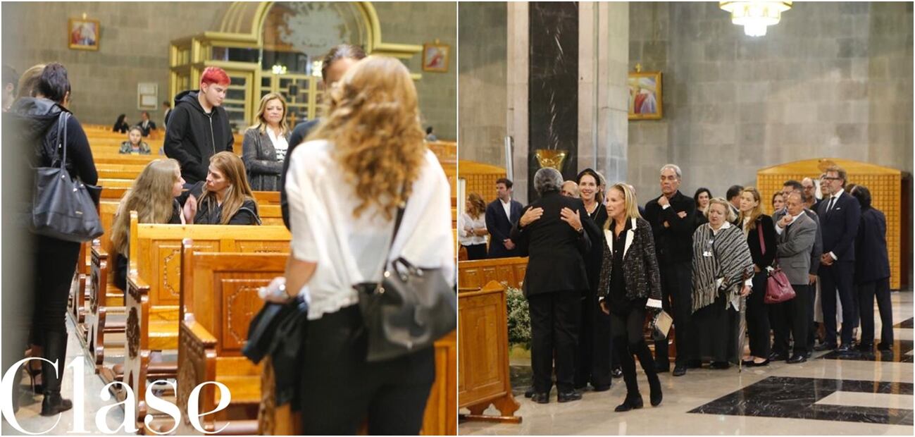 Constanza Creel, Lorenzo Lazo y Santiago Creel en la misa en memoria de Edith González