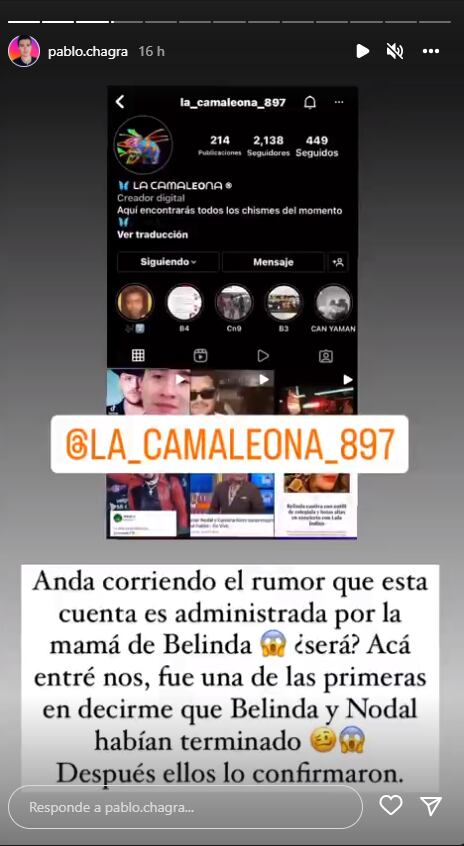 Lanzan el rumor de que la mamá de Belinda tendría una cuenta en redes con la que ataca a Christian Nodal