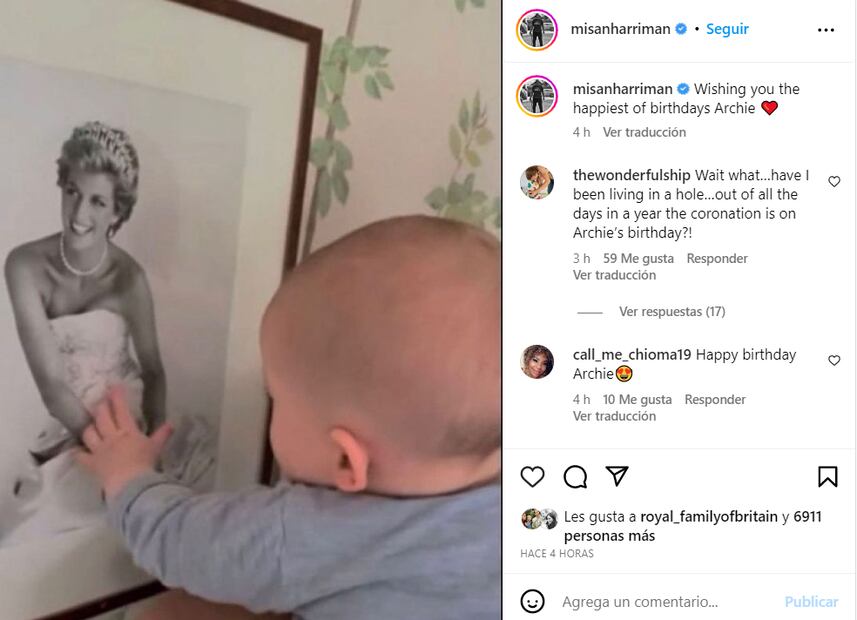 Amigo de Meghan Markle ignora la coronación y comparte foto de Archie con la princesa Diana