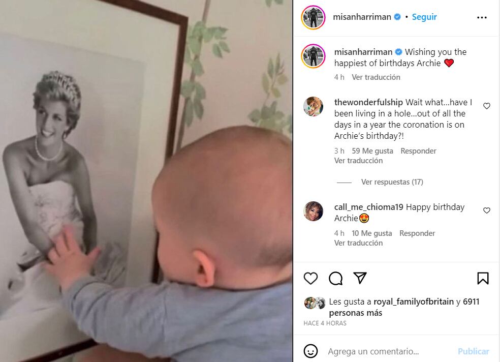 Amigo de Meghan Markle ignora la coronación y comparte foto de Archie con la princesa Diana
