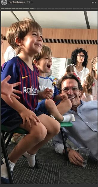 Los hijos de Inés Gómez Mont en el cumpleaños de los trillizos de Fernando Landeros y Paola Albarrán 