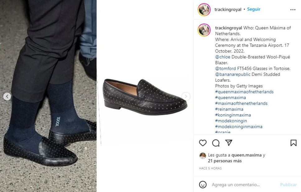 Máxima de Holanda con calcetines a la vista, chongo y sin maquillaje