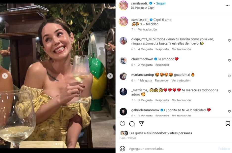 Camila Sodi disfruta de sus vacaciones en Capri, Italia / Instagram
