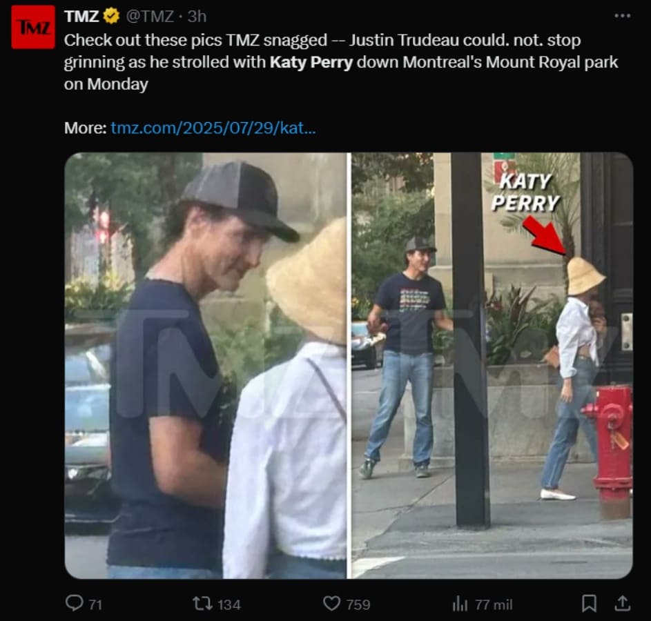 Justin Trudeau y Katy Perry en Montreal, Canadá / Foto: Especial