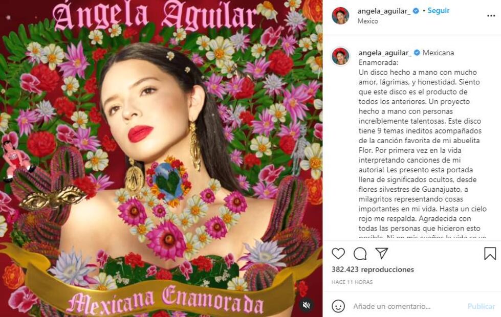 Ángela Aguilar lanza "Mexicana enamorada" con temas de su autoría y uno dedicado a Flor Silvestre