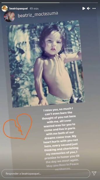 Beatriz Pasquel regresa a las redes con un mensaje para Natasha, su hija fallecida