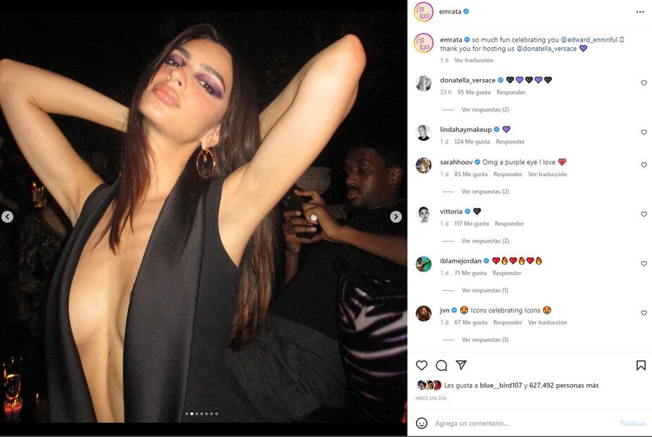 Bella Hadid deja poco a la imaginación con un escote casi al ombligo de la firma Versace