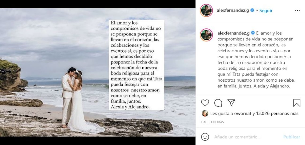 Alex Fernández Jr. pospone su boda religiosa por la salud de don Vicente