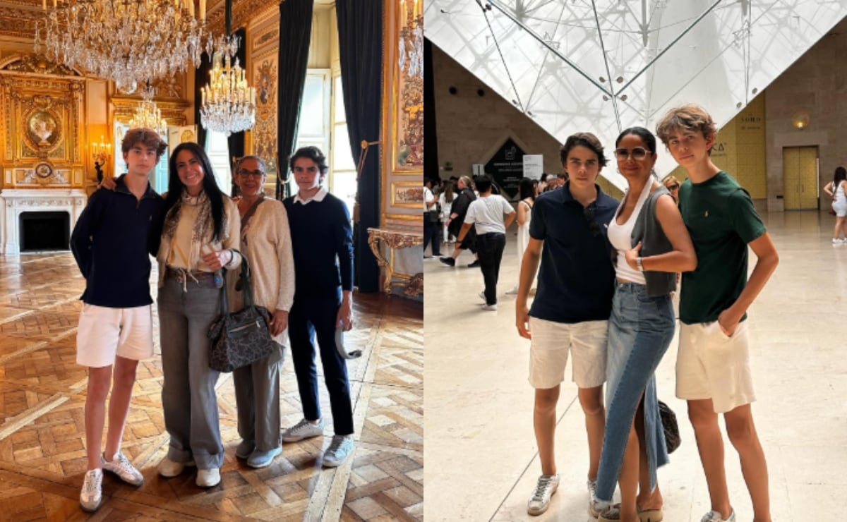 Paola Rojas junto a sus dos hijos, Leonardo y Paulo en Francia / Foto: Instagram