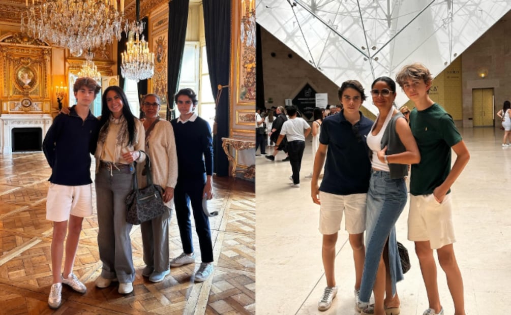 Paola Rojas junto a sus dos hijos, Leonardo y Paulo en Francia / Foto: Instagram