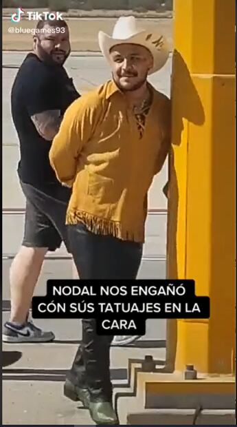 Christian Nodal aparece sin tatuajes en la cara ¿entonces eran falsos?