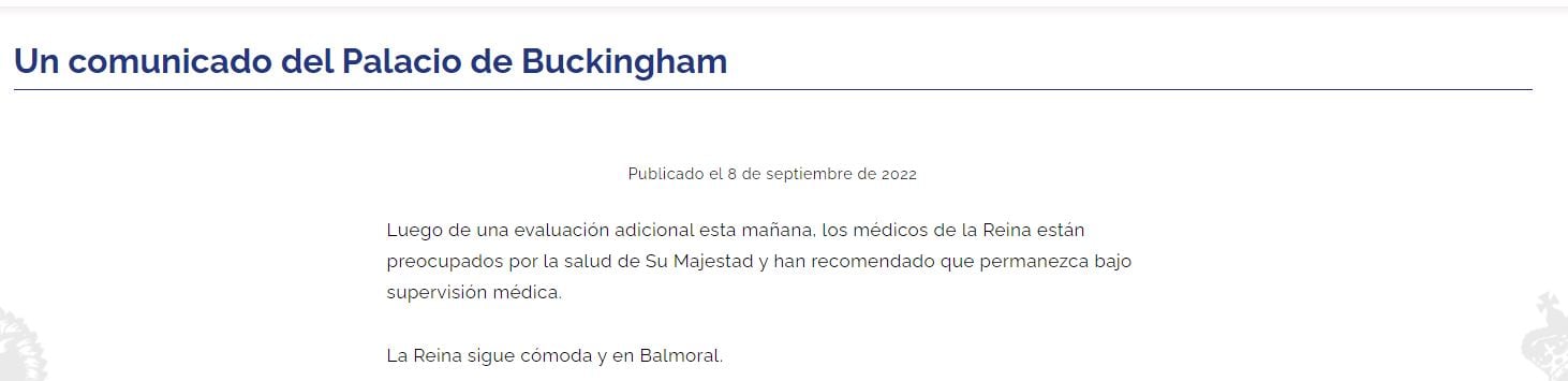 La salud de la reina Isabel II empeora; su familia se reúne con ella
