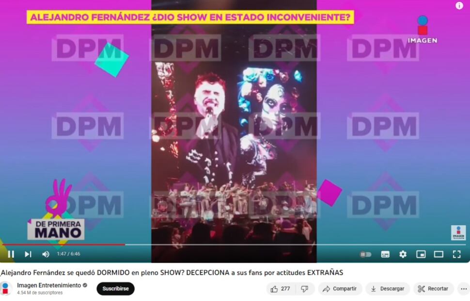 Alejandro Fernández en la Arena Ciudad de México / Captura de pantalla