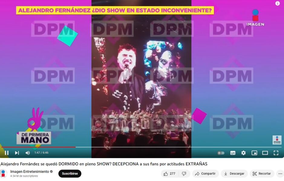Alejandro Fernández en la Arena Ciudad de México / Captura de pantalla