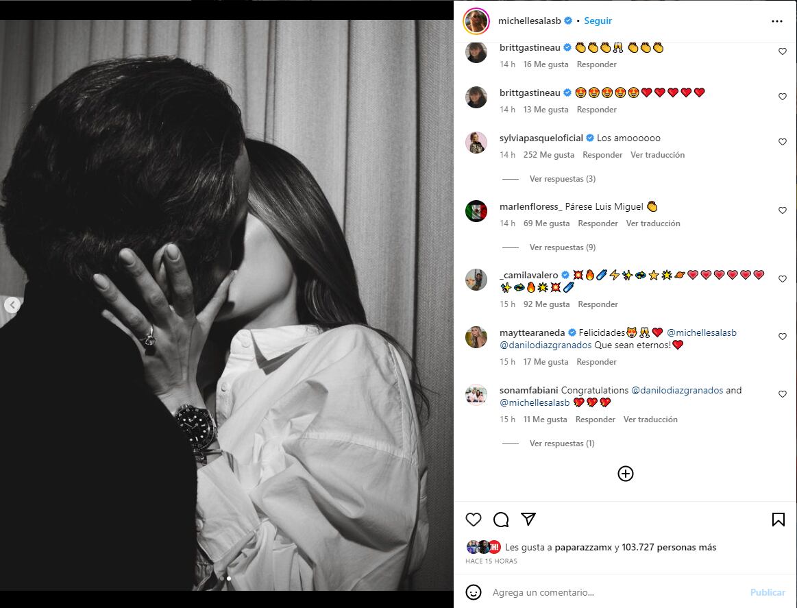 Michelle Salas anuncia su compromiso con Danilo Diaz