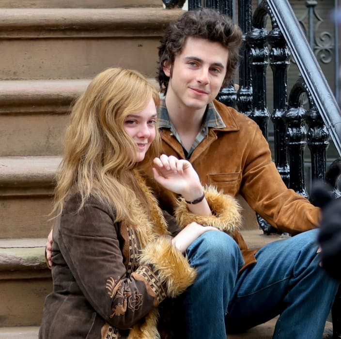 Así lucen Timothée Chalamet y Elle Faning en la película "A Complete Unknown" sobre la vida de Bob Dylan / Foto: Getty Images