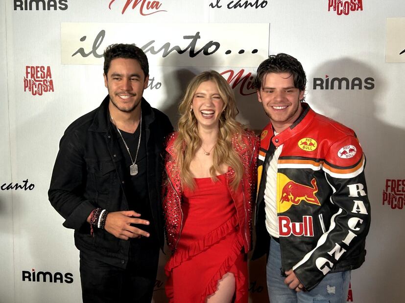 Mía Rubín junto a sus compañeros de Juego de Voces, Eduardo Capetillo Jr. y Joss Álvarez Lascuráin / Foto: Karen Armenta