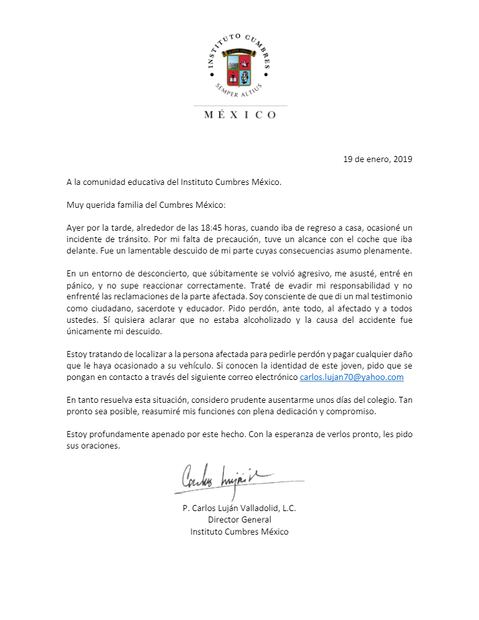 ¿Quién es el director del Cumbres que huyó tras un accidente vial?