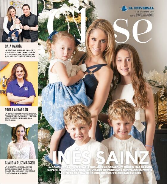 EN PORTADA: Inés Sainz y sus hijos en sesión navideña