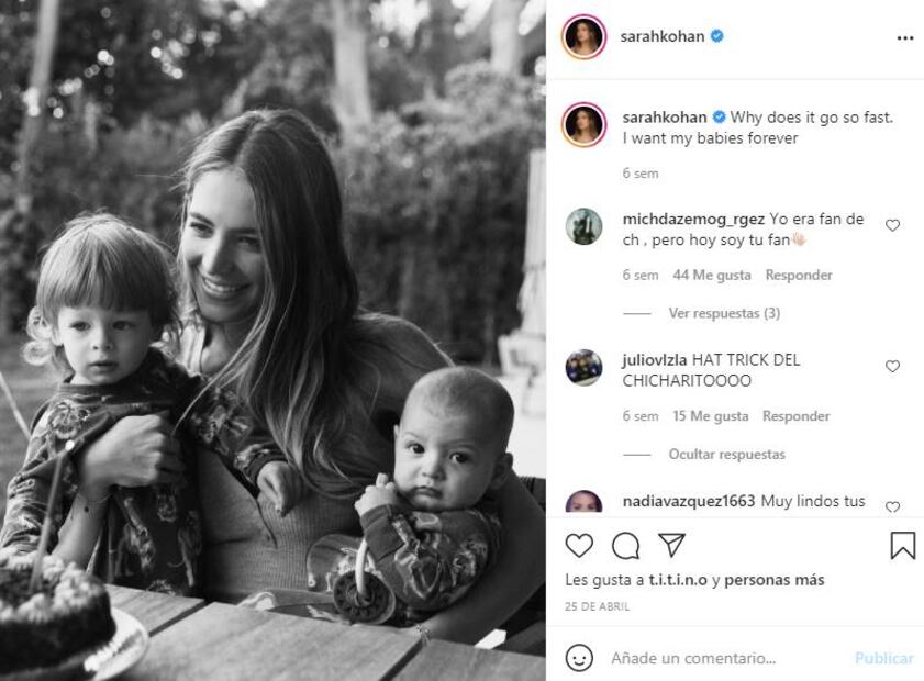 Sarah Kohan revela la razón por la que "Chicharito" no aparece en las fotos con sus hijos