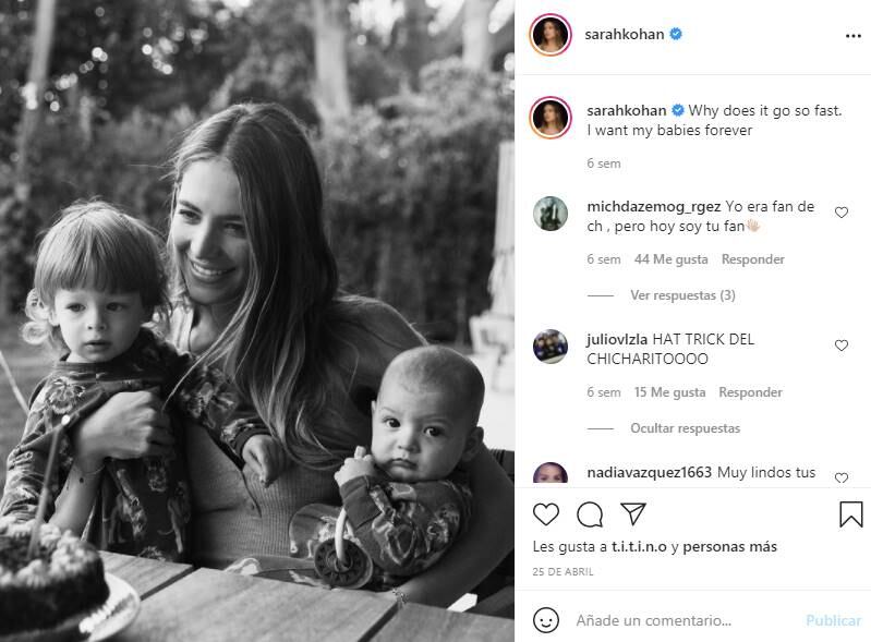 Sarah Kohan revela la razón por la que "Chicharito" no aparece en las fotos con sus hijos