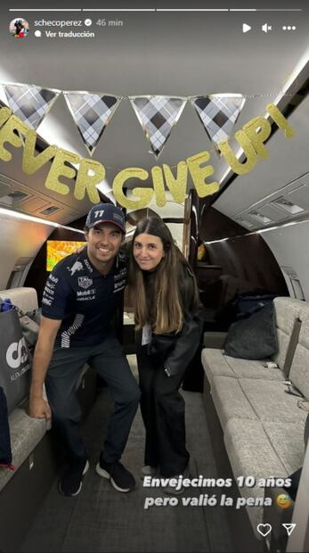 Sergio 'Checo' Pérez y su esposa Carola Martínez / Instagram