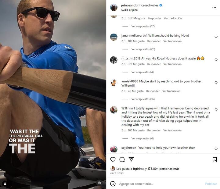 El príncipe William se une a la Royal Navy practicando remo / Instagram