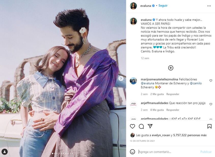 Evaluna Montaner, esposa de Camilo, asegura que su embarazo es un milagro