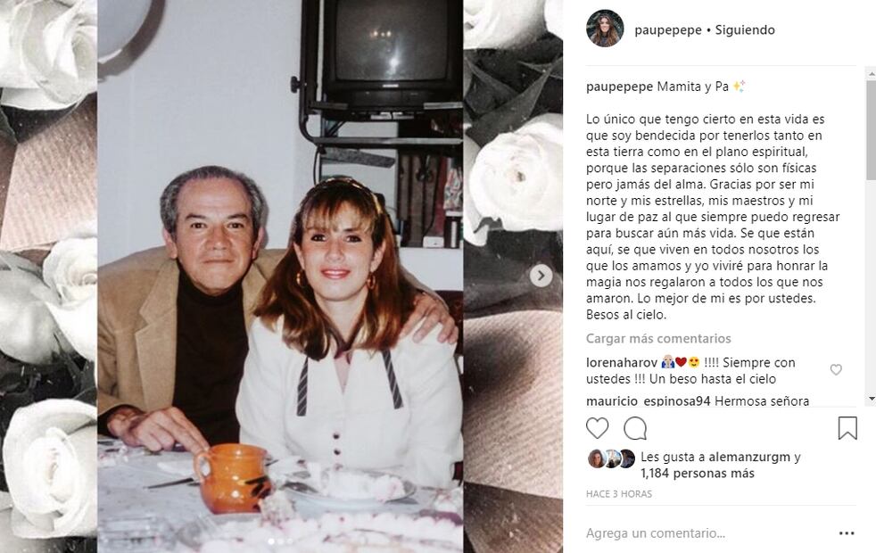 "Las separaciones sólo son físicas", el emotivo mensaje de Pau Peña a su mamá