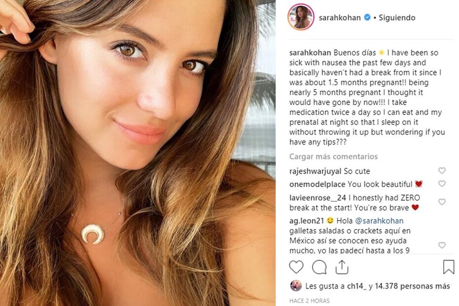 Sarah Kohan, novia de Javier 'Chicharito' Hernández, no la está pasando bien en su embarazo