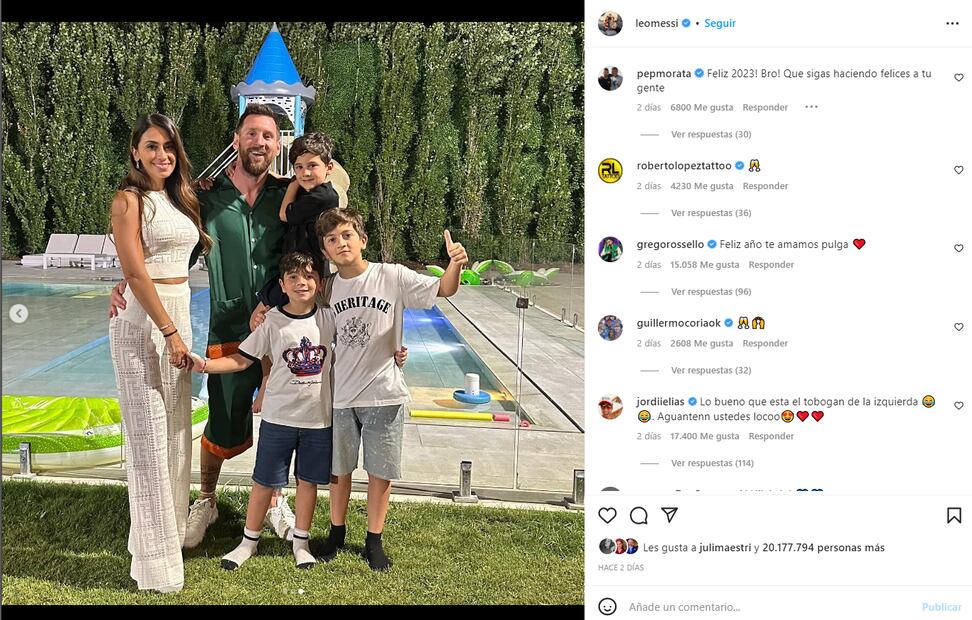 Lionel Messi presume costosa pijama junto a su esposa, Antonela Roccuzzo
