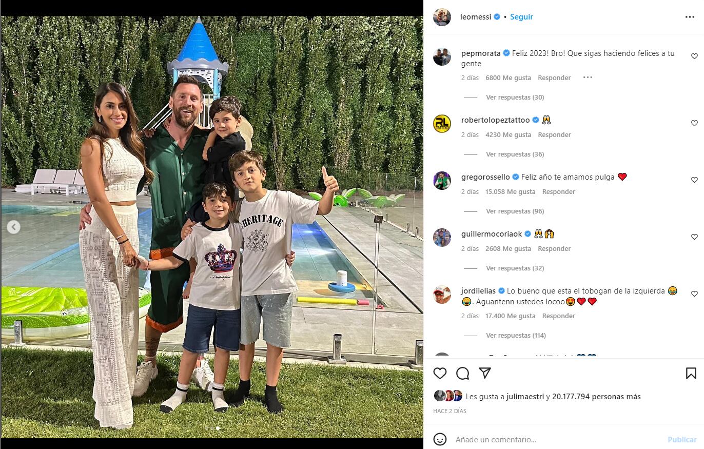 Lionel Messi presume costosa pijama junto a su esposa, Antonela Roccuzzo