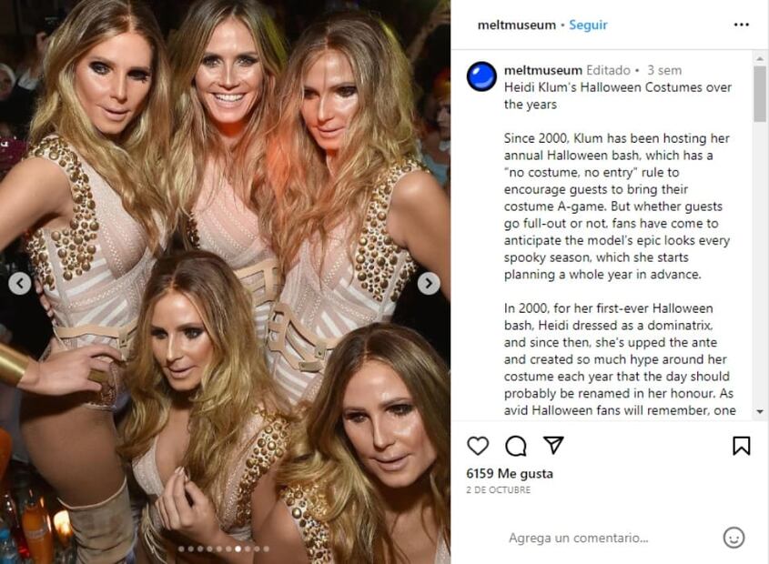 Heidi Klum y su disfraz de clones / Captura de pantalla