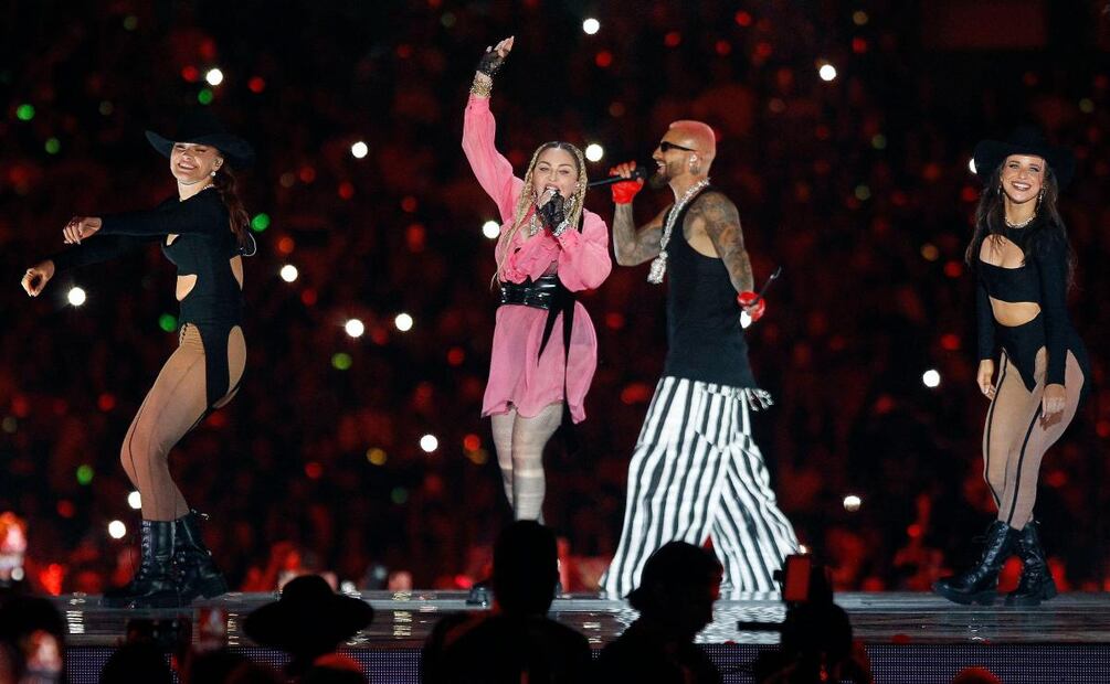 Madonna y Grupo Firme en concierto de Maluma por sus 10 años de carrera