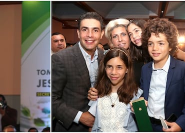 Paulina Díaz Ordaz acompañó a su esposo Jesús Sesma a la toma protesta como dirigente político
