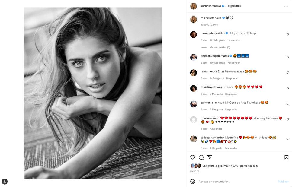 Michelle Renaud se lanza con todo para felicitar a Osvaldo Benavides
