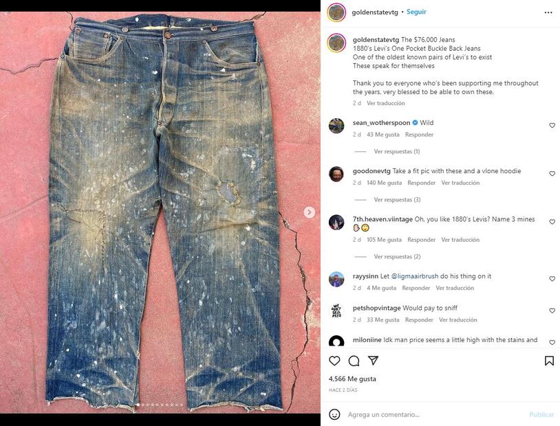 Unos jeans Levi's de 1880 se venden en 76 mil dólares en reciente subasta