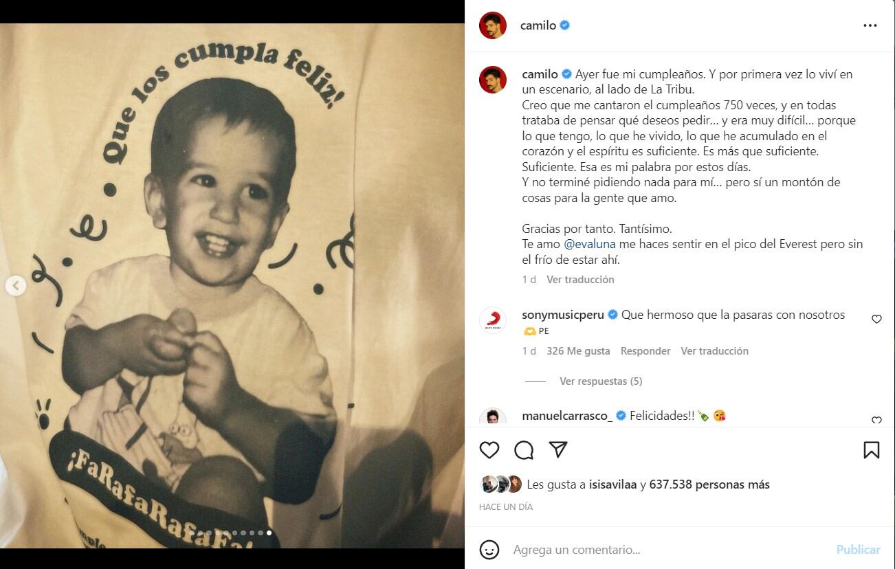 Sin ropa: Evaluna celebra a Camilo Echeverry con una atrevida foto