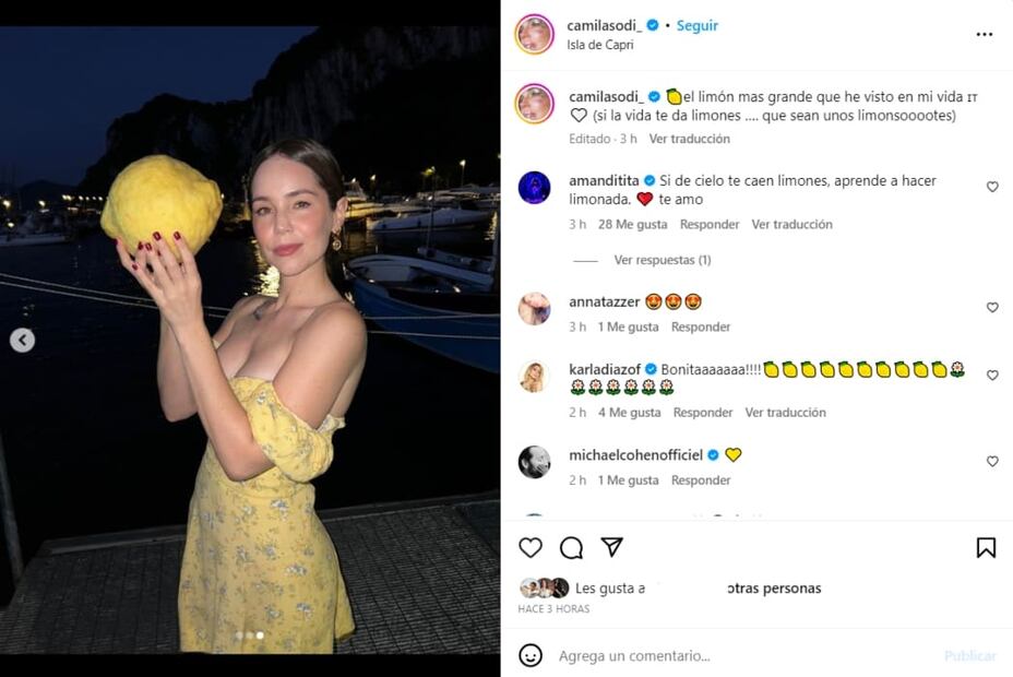 Camila Sodi disfruta de sus vacaciones en Capri, Italia / Instagram