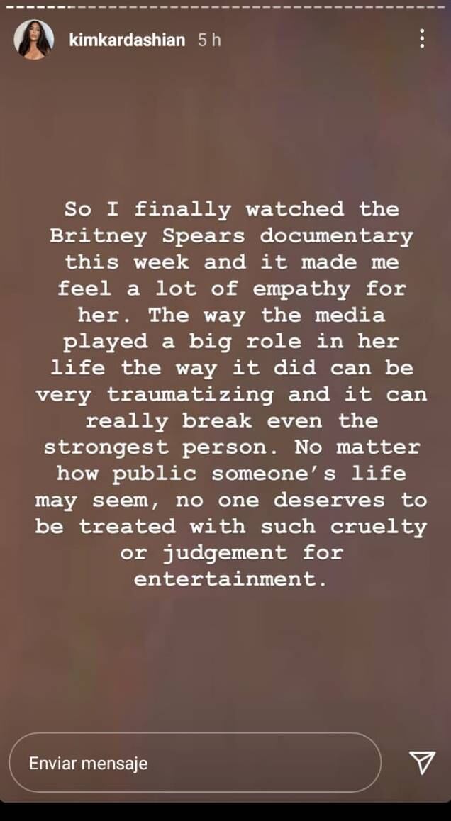 Kim Kardashian siente empatía por Britney Spears